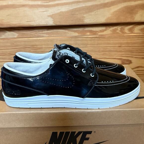 2014 Nike SB Lunarlon 8five2 Stefan Janoski Patent Black White main image 10
